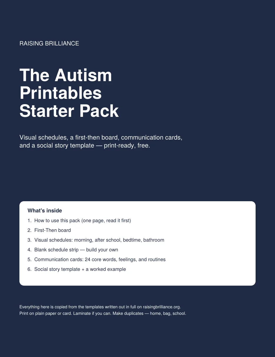 Cover of The Autism Printables Starter Pack