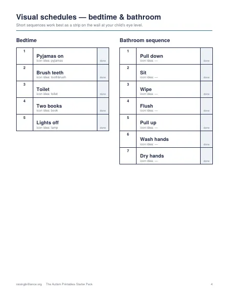 Inside page 3 of The Autism Printables Starter Pack